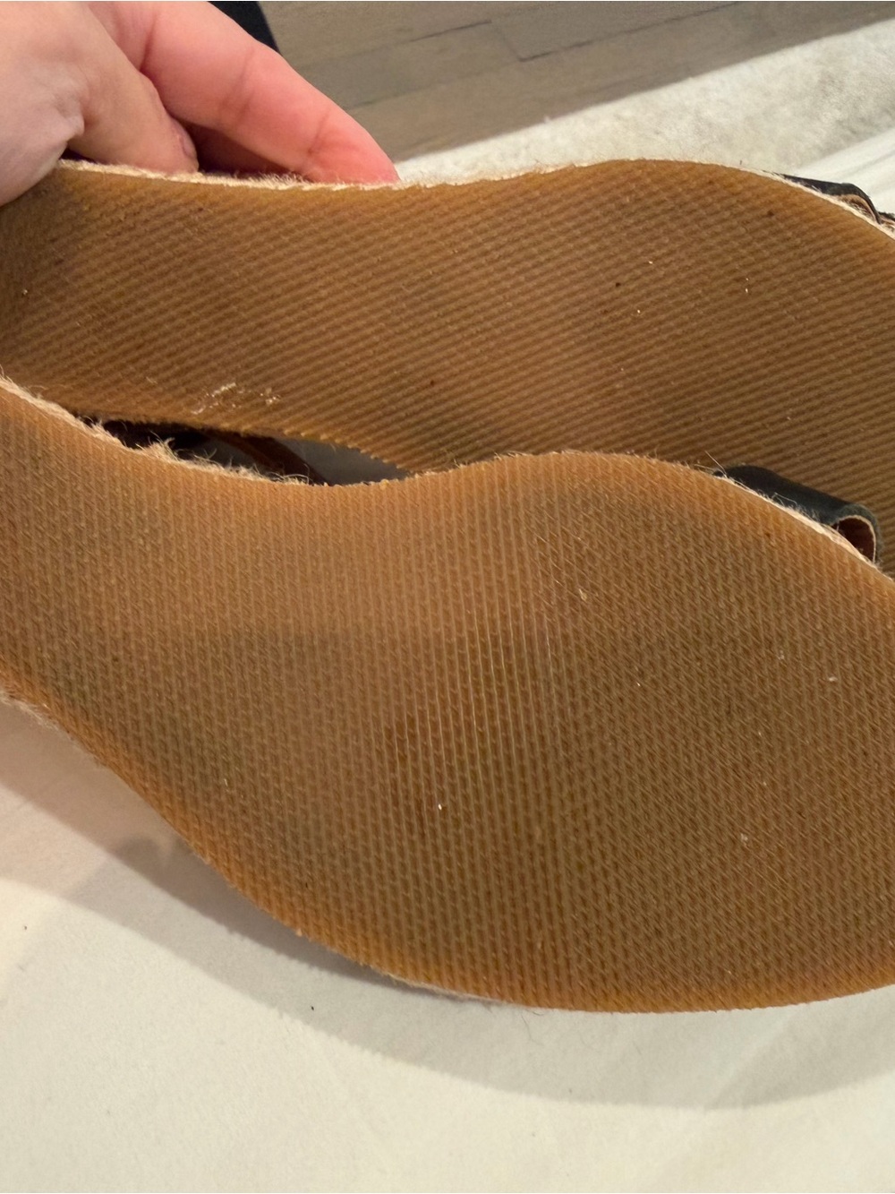 Ulla Johnson Brown Leather Ankle Espadrille Wedges with Black Toe Band - Picture 7 of 7